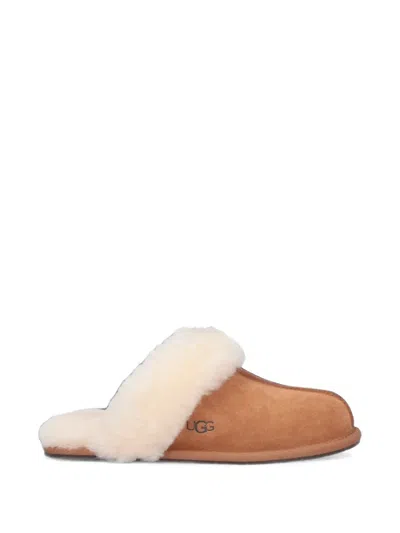 Ugg Scuffette Ii Shearling-trim Suede Slippers In Brown