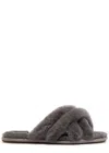Ugg Scuffita Shearling Slippers In Charcoal