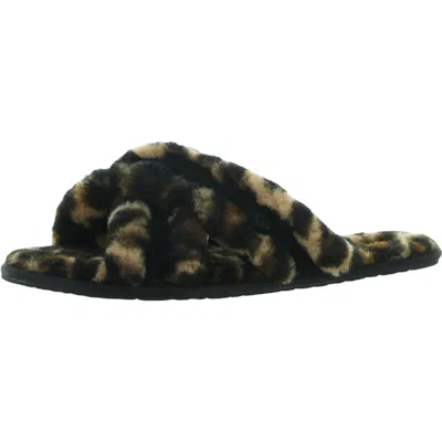 Ugg Scuffita Womens Sheepskin Slip On Slide Slippers In Animal Print