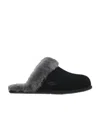Ugg Cozy Knit Genuine Shearling Slipper In Black