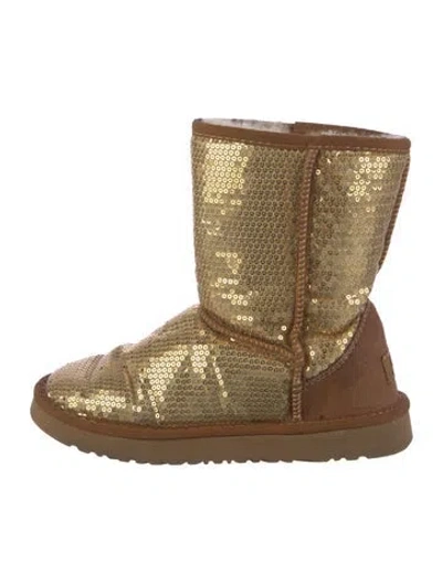 Pre-owned Ugg Sequins Boots In Gold