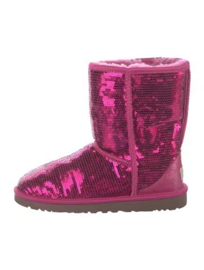 Pre-owned Ugg Sequins Fur Trim Boots