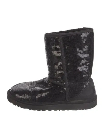 Pre-owned Ugg Sequins Patterned Boots In Black
