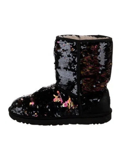 Pre-owned Ugg Sequins Patterned Boots In Black