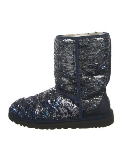 Pre-owned Ugg Sequins Patterned Boots In Blue/silver