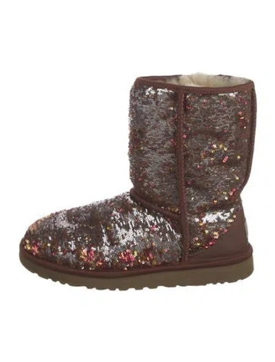 Pre-owned Ugg Sequins Patterned Boots In Brown/metallic
