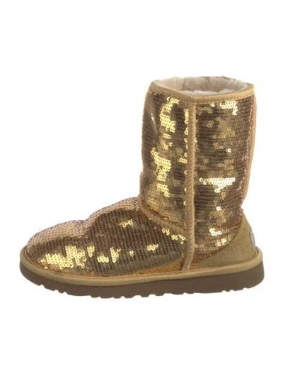 Pre-owned Ugg Sequins Patterned Boots In Gold/metallic