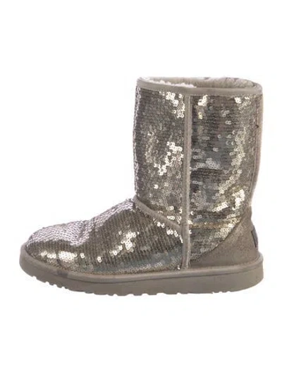 Pre-owned Ugg Sequins Patterned Boots In Gold/metallic