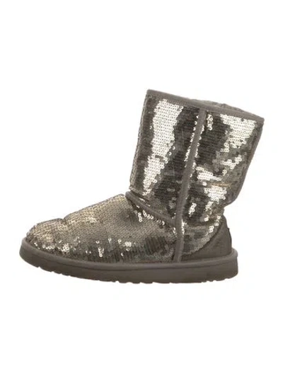 Pre-owned Ugg Sequins Patterned Boots In Metallic/neutrals