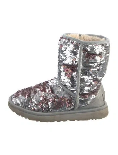 Pre-owned Ugg Sequins Patterned Boots In Silver