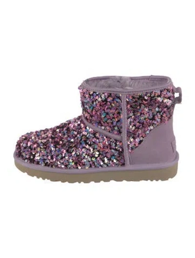 Pre-owned Ugg Sequins Printed Boots In Pink