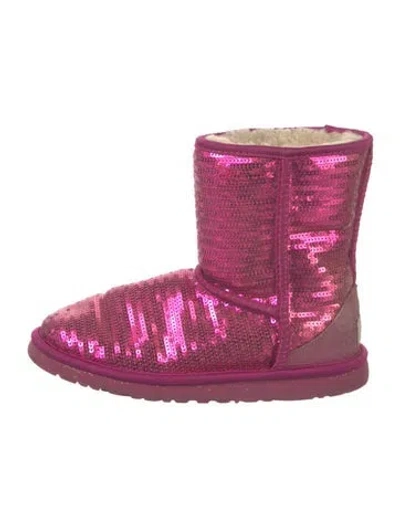 Pre-owned Ugg Sequins Sequin Embellishments Boots In Pink