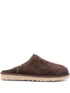 Ugg Mens Classic Shaggy Suede Slippers Dark Brow In Brown