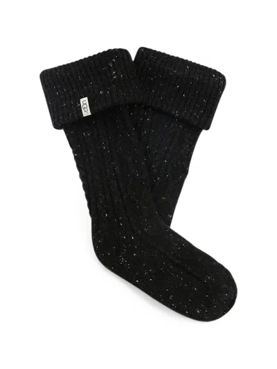 Ugg Shaye Cable-knit Socks In Black
