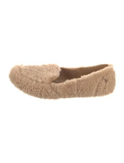 Pre-owned Ugg Shearling Ballet Flats In Neutral