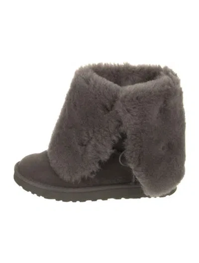 Pre-owned Ugg Shearling Boots In Gray