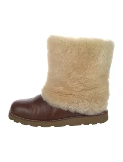 Pre-owned Ugg Shearling Boots In Neutral