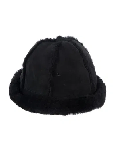Pre-owned Ugg Shearling Bucket Hat In Black
