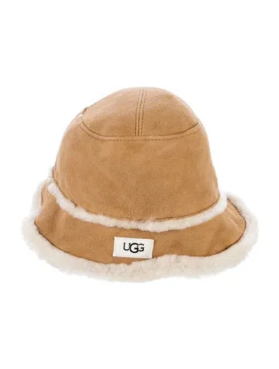 Pre-owned Ugg Shearling Bucket Hat In Brown