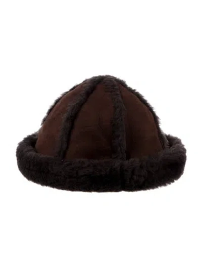 Pre-owned Ugg Shearling Bucket Hat In Brown