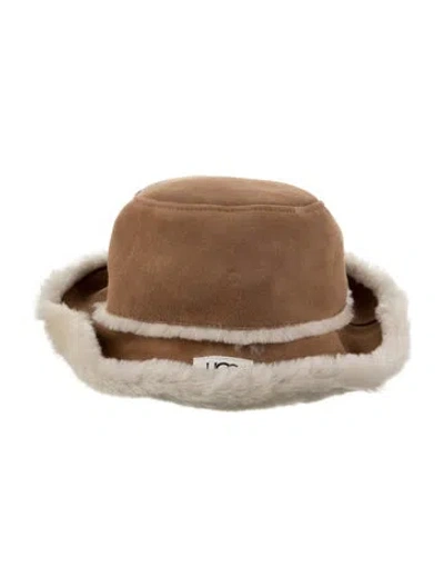 Pre-owned Ugg Shearling Bucket Hat In Neutrals