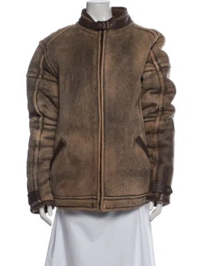 Pre-owned Ugg Shearling Coat In Brown