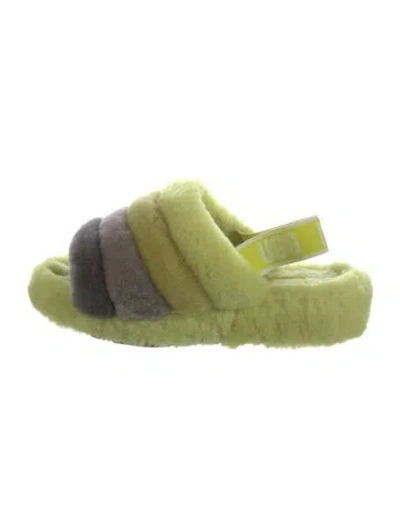 Pre-owned Ugg Shearling Colorblock Pattern In Yellow