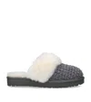 Ugg Cozy Knit Genuine Shearling Slipper In Grey