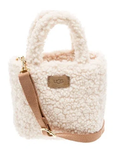 Pre-owned Ugg Shearling Crossbody Bag In Neutrals