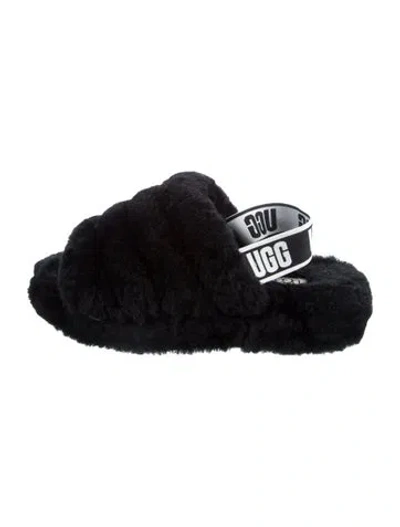Pre-owned Ugg Shearling Espadrilles In Black