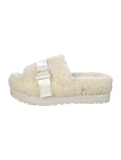 Pre-owned Ugg Shearling Espadrilles In White