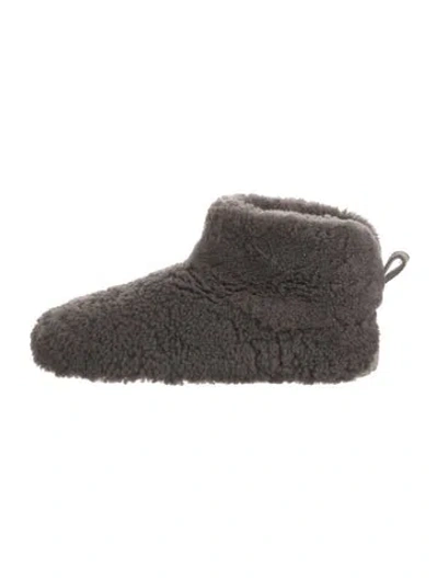 Pre-owned Ugg Shearling Flats In Gray