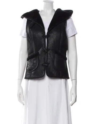 Pre-owned Ugg Shearling Fur Jacket In Black