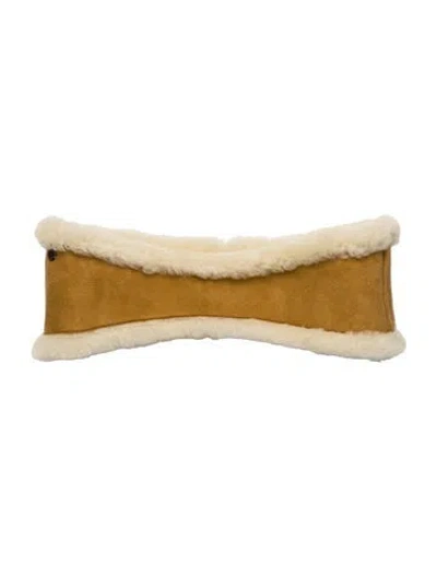 Pre-owned Ugg Shearling Fur Trim Ear Warmers In Neutral