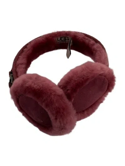Pre-owned Ugg Shearling Fur Trim Earmuffs In Pink