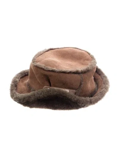 Pre-owned Ugg Shearling Hat In Brown