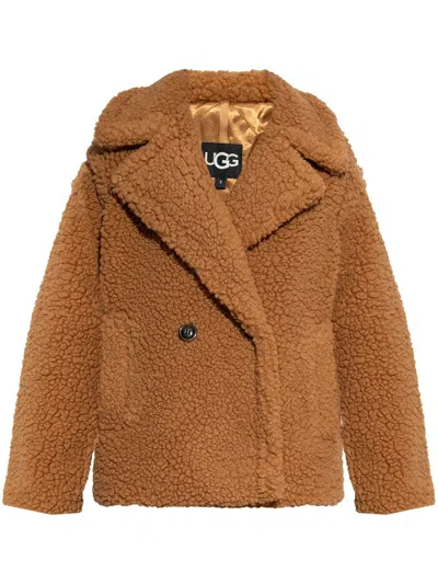 Ugg Shearling Jacket In Braun