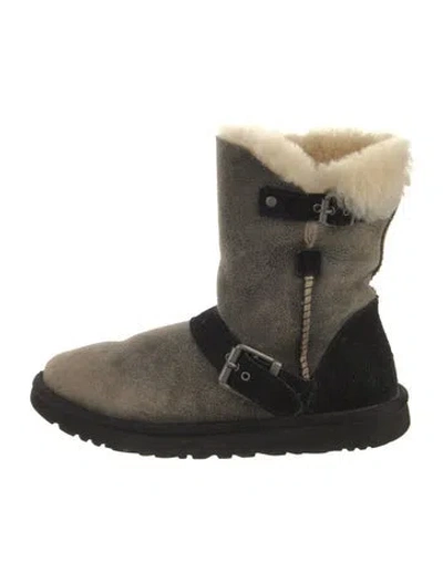 Pre-owned Ugg Shearling Moto Boots