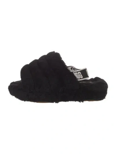 Pre-owned Ugg Shearling Mules In Black