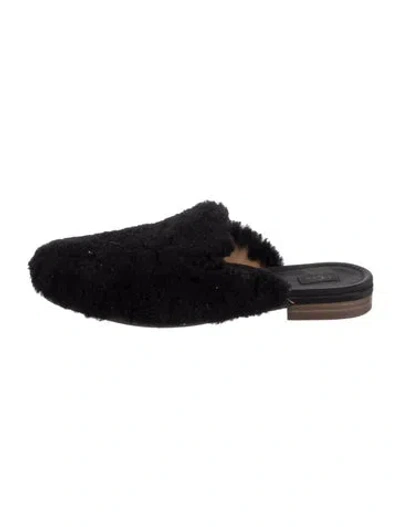 Pre-owned Ugg Shearling Mules In Black