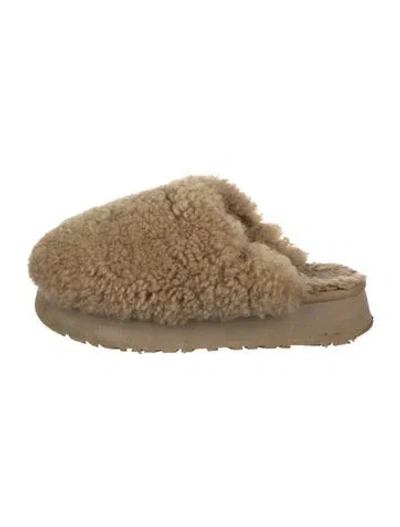 Pre-owned Ugg Shearling Mules In Brown