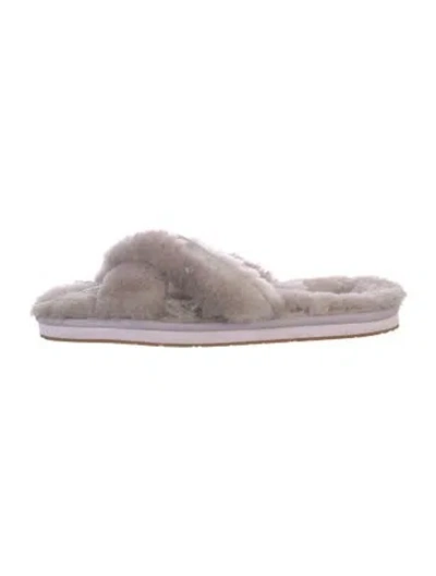 Pre-owned Ugg Shearling Mules In Gray
