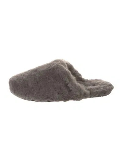 Pre-owned Ugg Shearling Mules In Gray