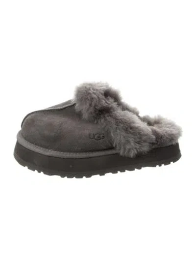 Pre-owned Ugg Shearling Mules In Gray