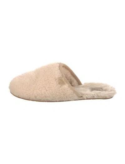 Pre-owned Ugg Shearling Mules In Neutral