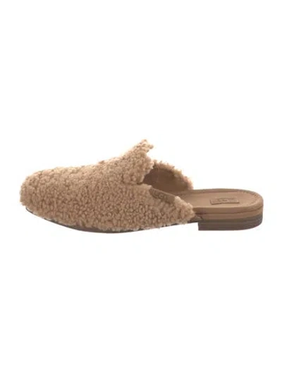 Pre-owned Ugg Shearling Mules In Neutral