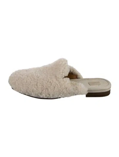 Pre-owned Ugg Shearling Mules In Neutrals