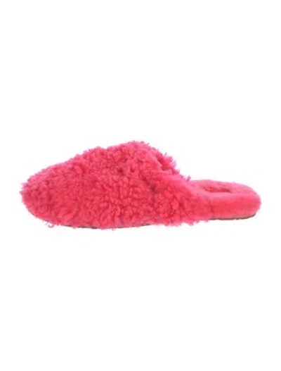 Pre-owned Ugg Shearling Mules In Pink