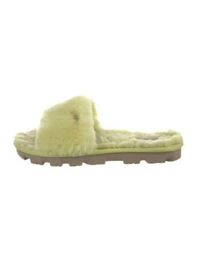 Pre-owned Ugg Shearling Mules In Yellow