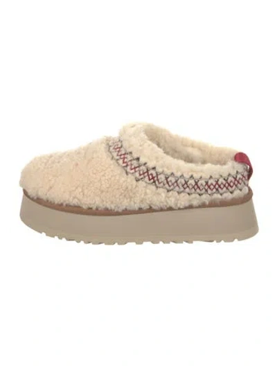 Pre-owned Ugg Shearling Patterned Slippers W/ Tags In Neutrals